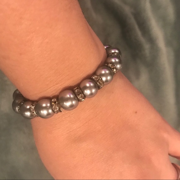 Silver and Gemstone Stretch Bracelet - Picture 3 of 3